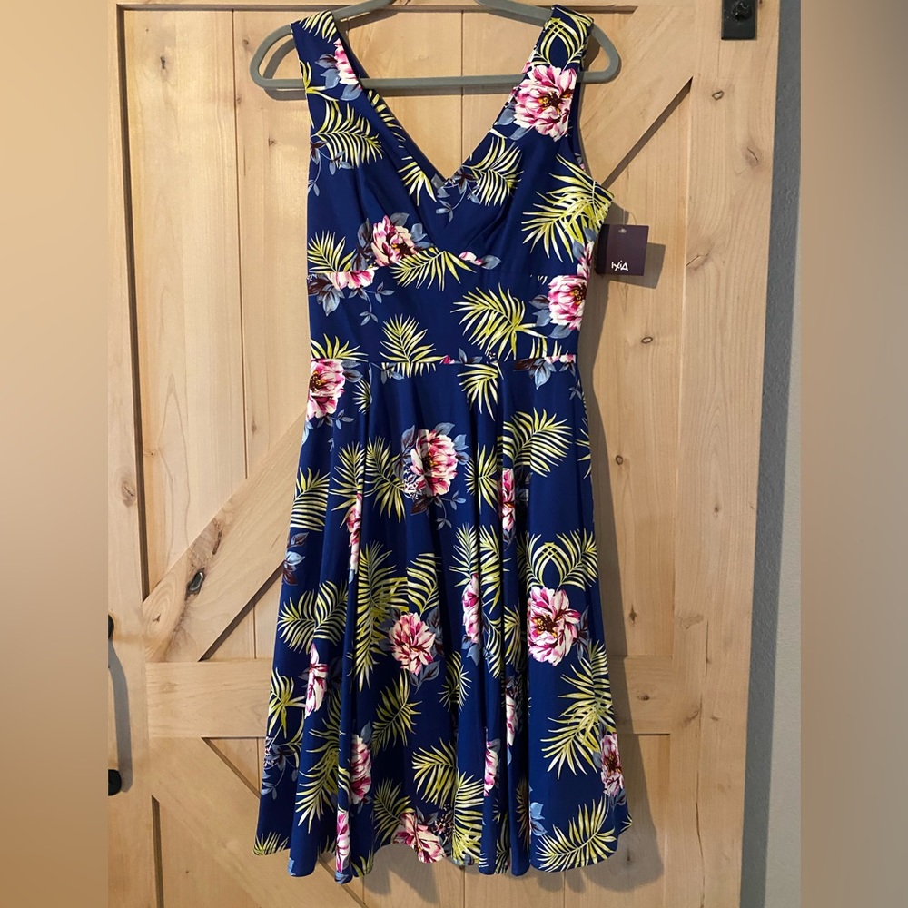 ModCloth Ixia dress | Medium | blue tropical print | New with tags
